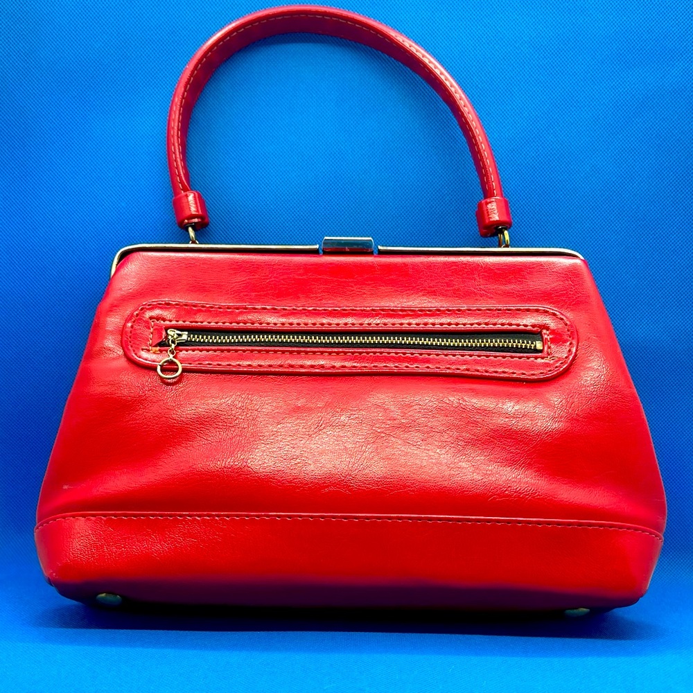 Vintage JR USA satchel red leatherette
